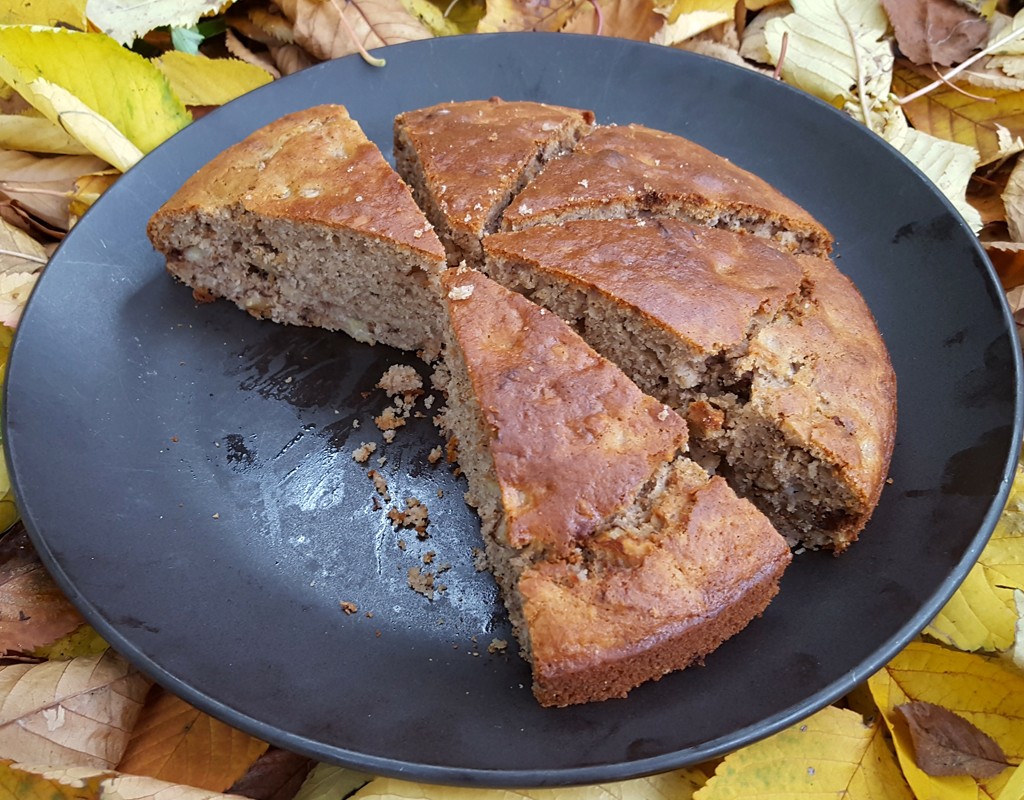 Gluten-free banana and walnut cake