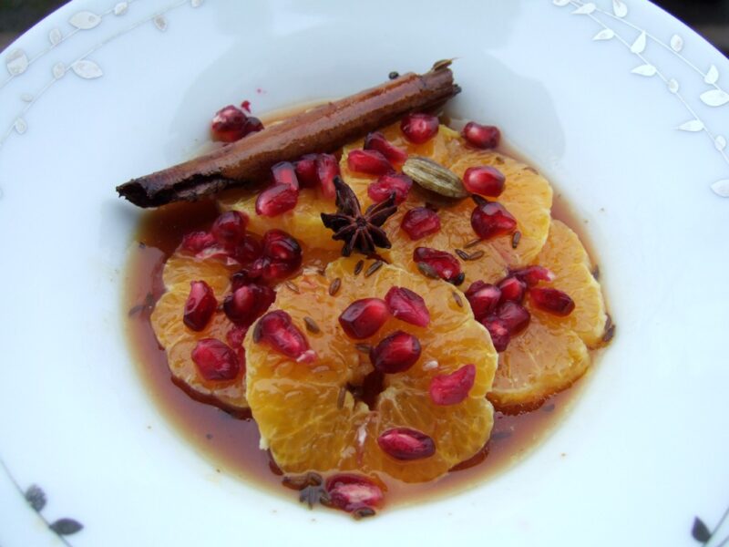 Spiced mandarin with pomegranate