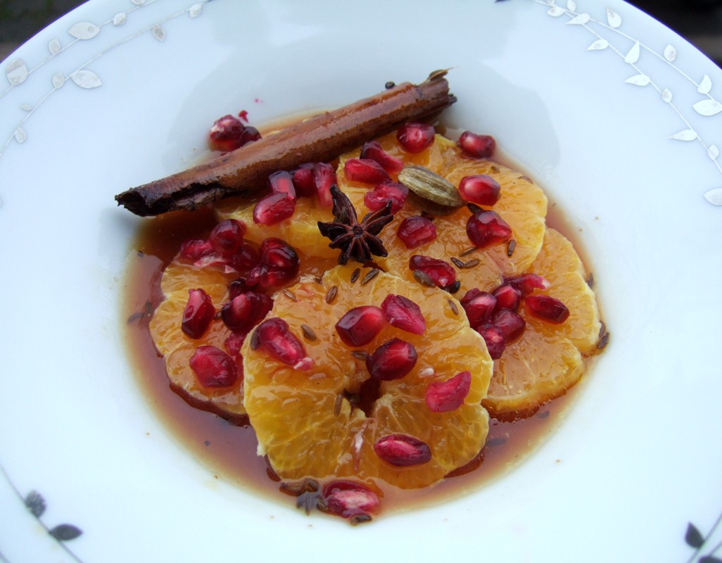 Spiced mandarin with pomegranate