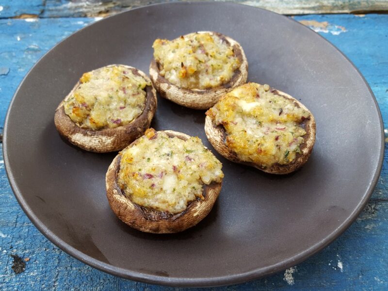 Cheese & Onion Stuffed Mushrooms