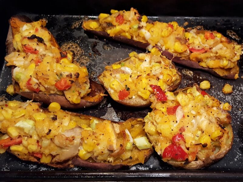 Mexican-style baked sweet potatoes