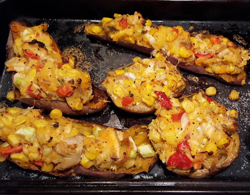 Mexican-style baked sweet potatoes