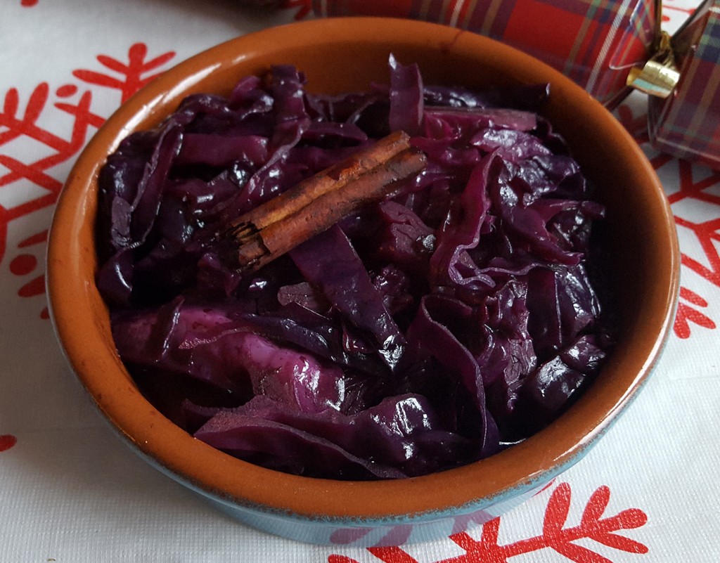 Cider-braised red cabbage