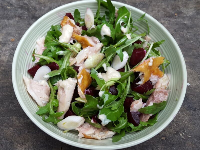 Smoked mackerel and beetroot salad