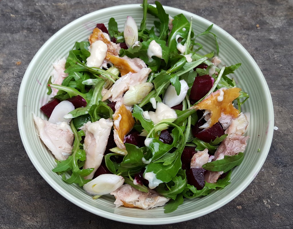 Smoked mackerel and beetroot salad