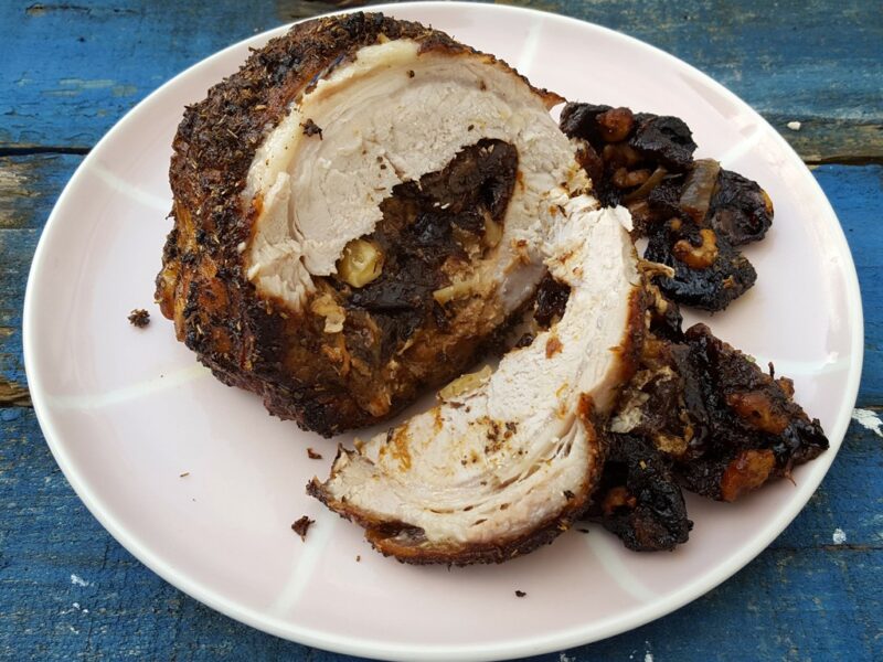 Roast Pork with Prune & Walnut Stuffing