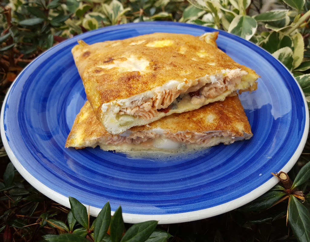 Salmon and cheese omelette