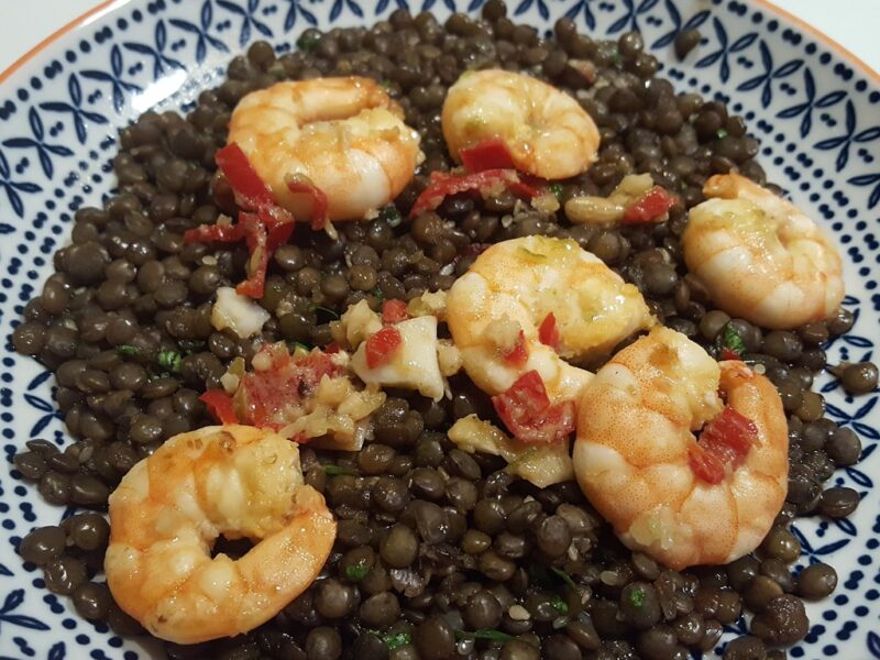 Asian Prawn and Lentils