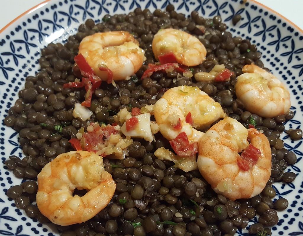 Asian Prawn and Lentils