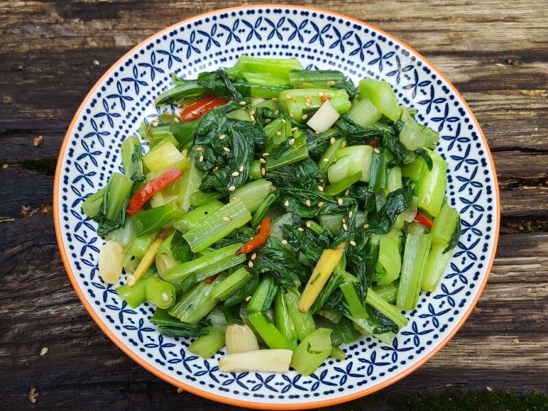 Mustard greens stir-fry