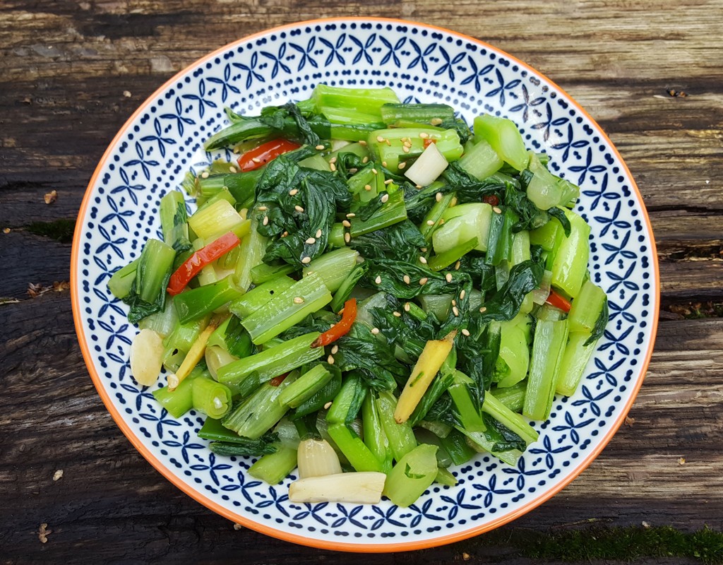 Mustard greens stir-fry