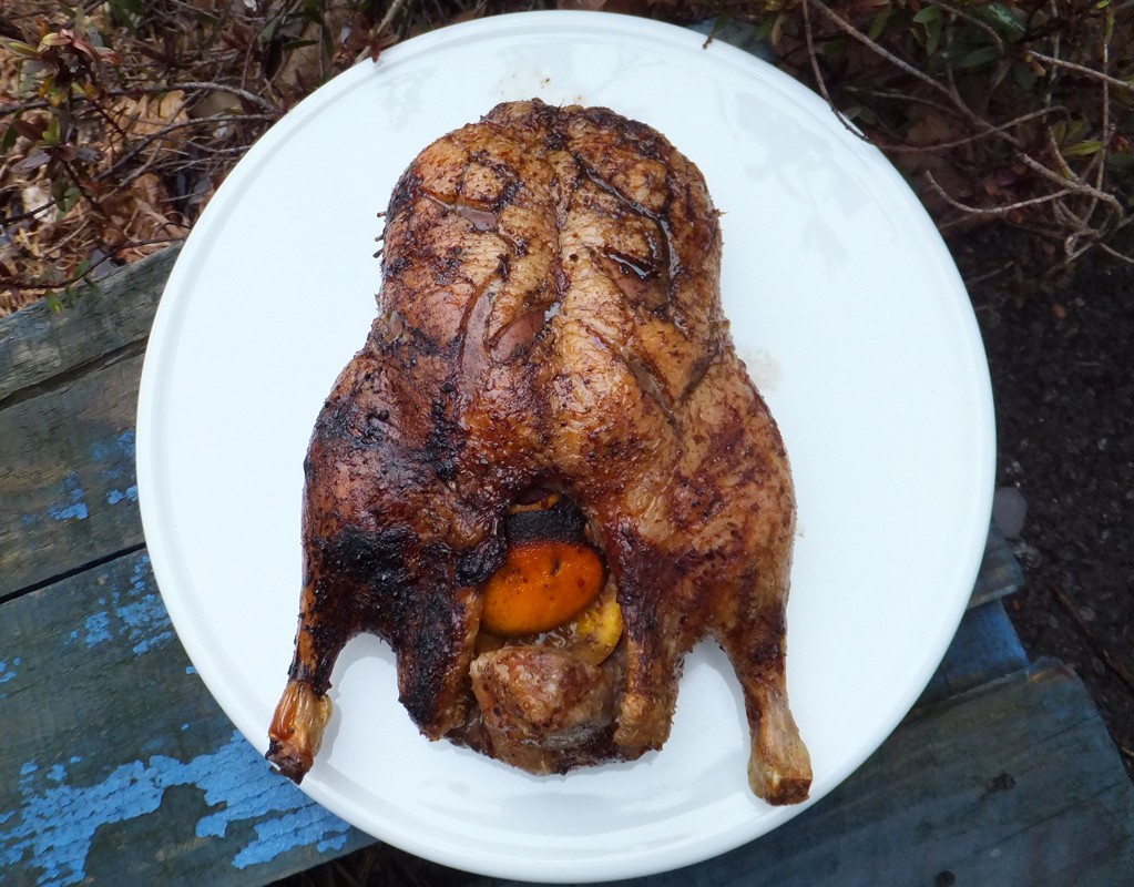 Orange and balsamic glazed roasted duck