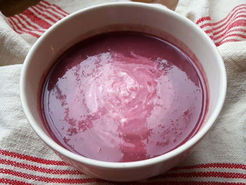 Red cabbage and apple soup