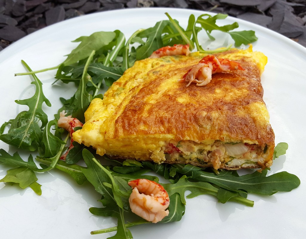 Scandi crayfish omelette