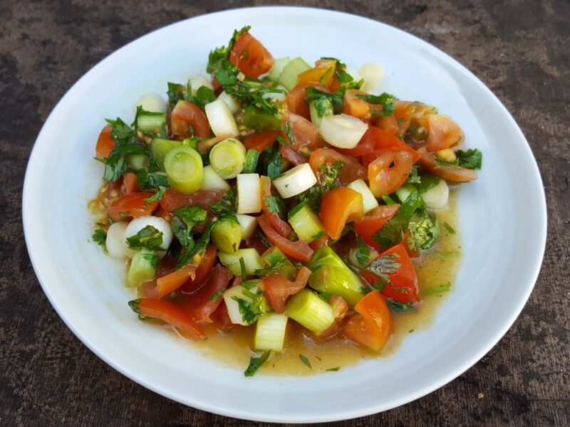 Tomato and spring onion salsa