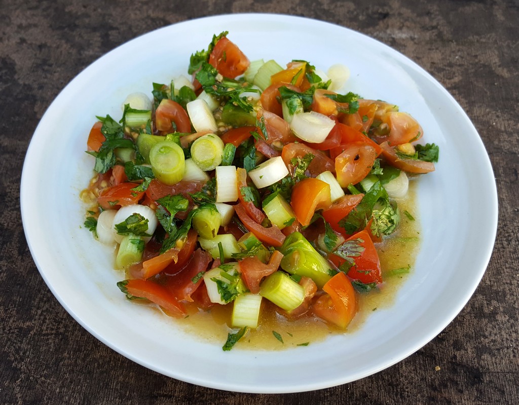 Tomato and spring onion salsa