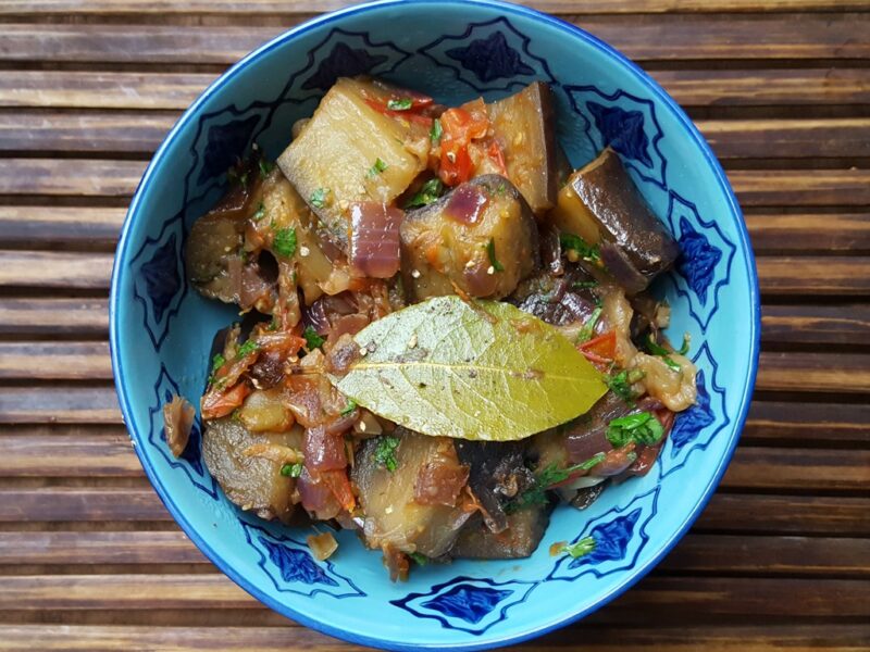 Zesty aubergine salad