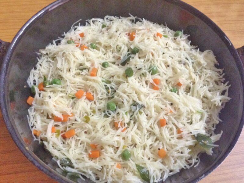 Vermicelli upma with mixed vegetables