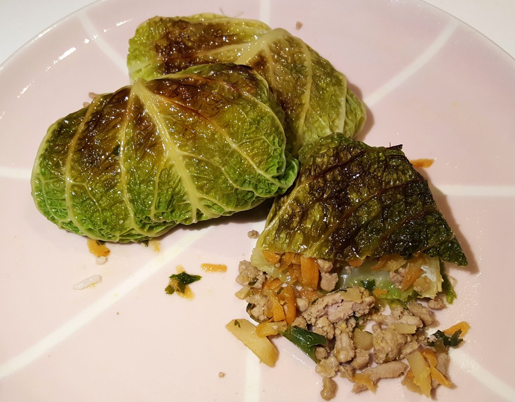 Asian-style stuffed cabbage rolls