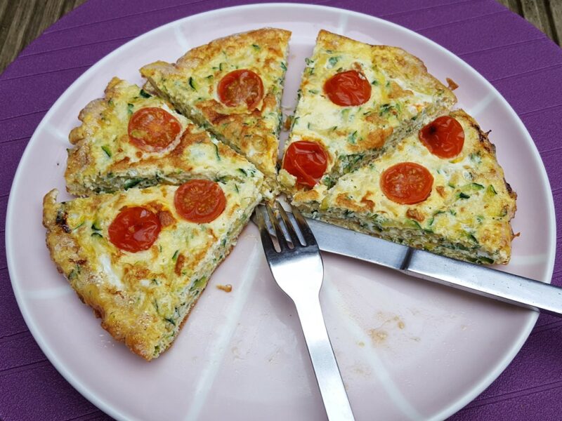 Courgette and tomato frittata