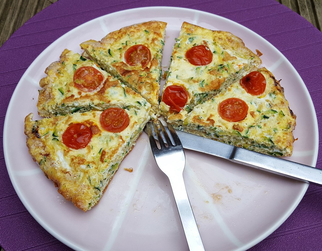 Courgette and tomato frittata