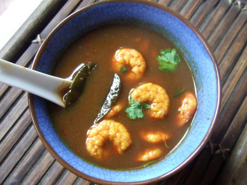 Hot and sour prawn soup