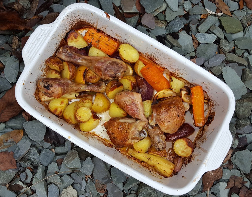 Lemon chicken and vegetable bake