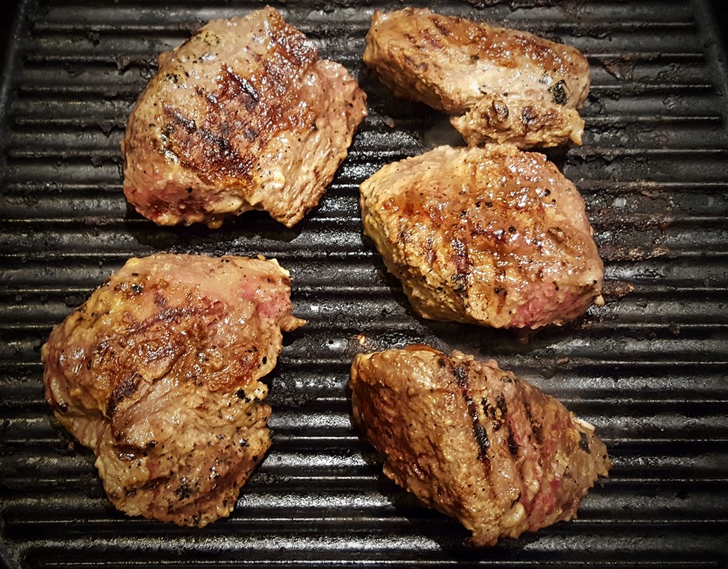 Lemon and mustard kangaroo medallions