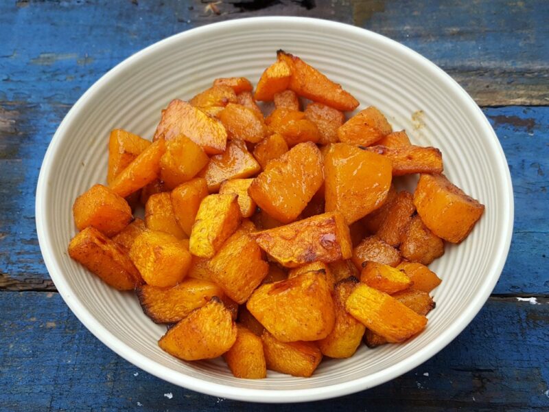 Maple and cinnamon roasted squash