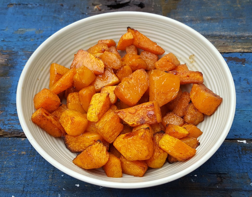 Maple and cinnamon roasted squash