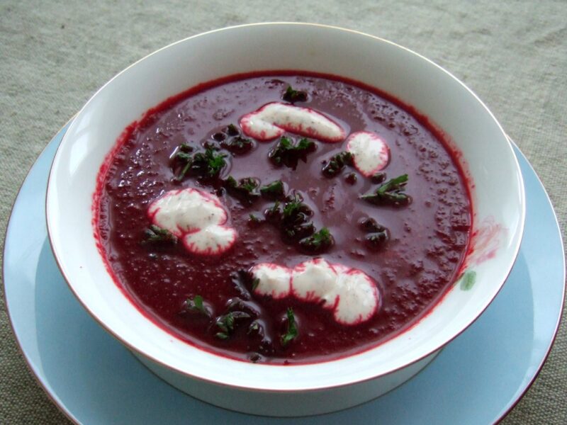 Spiced beetroot soup