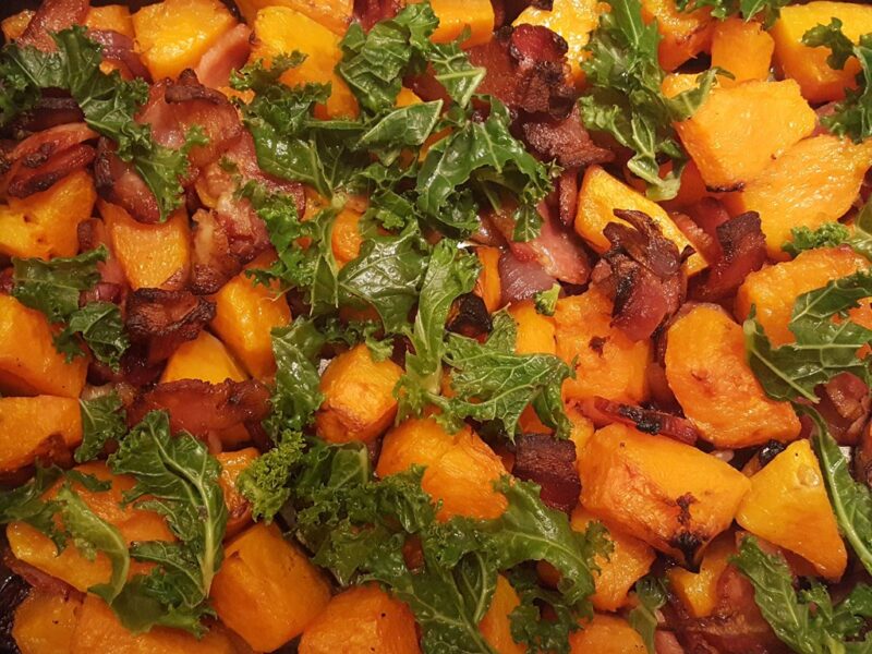 Squash and bacon bake