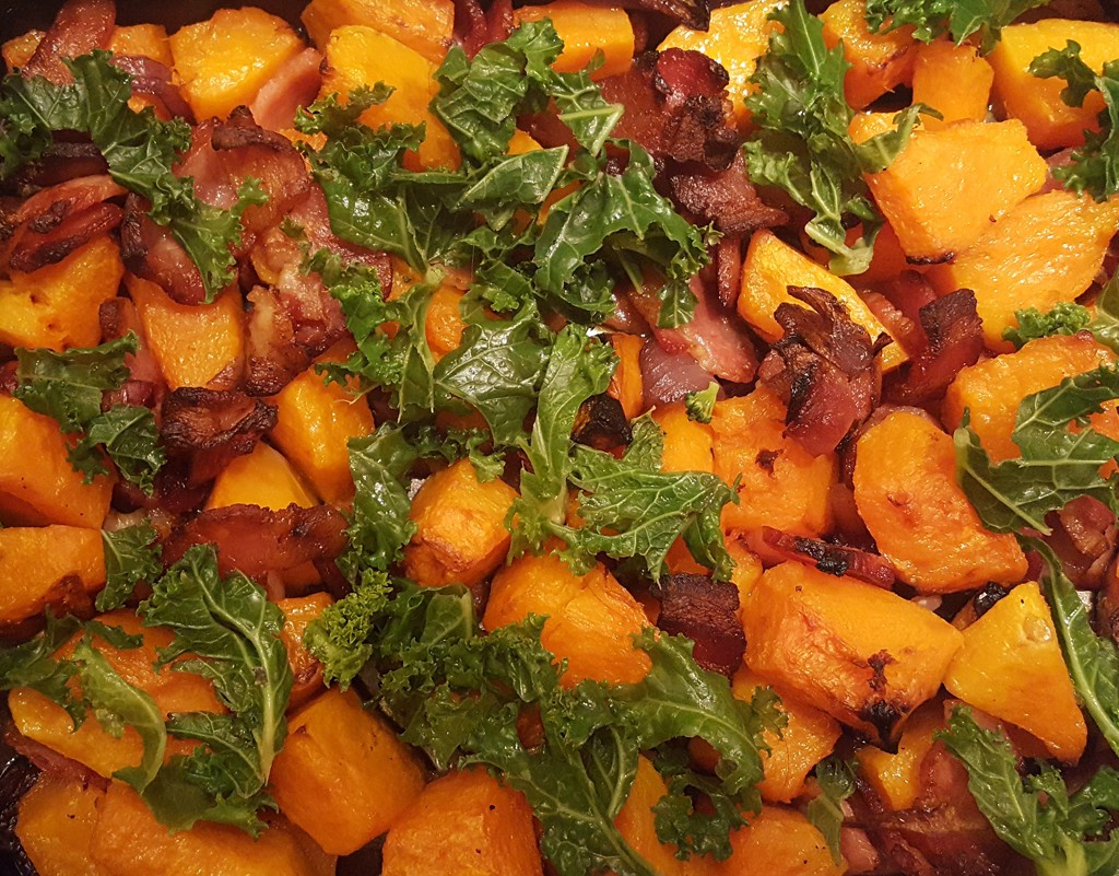 Squash and bacon bake