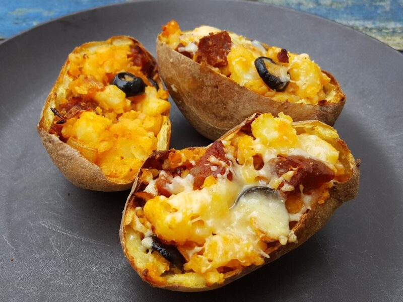 Chorizo loaded potato skins