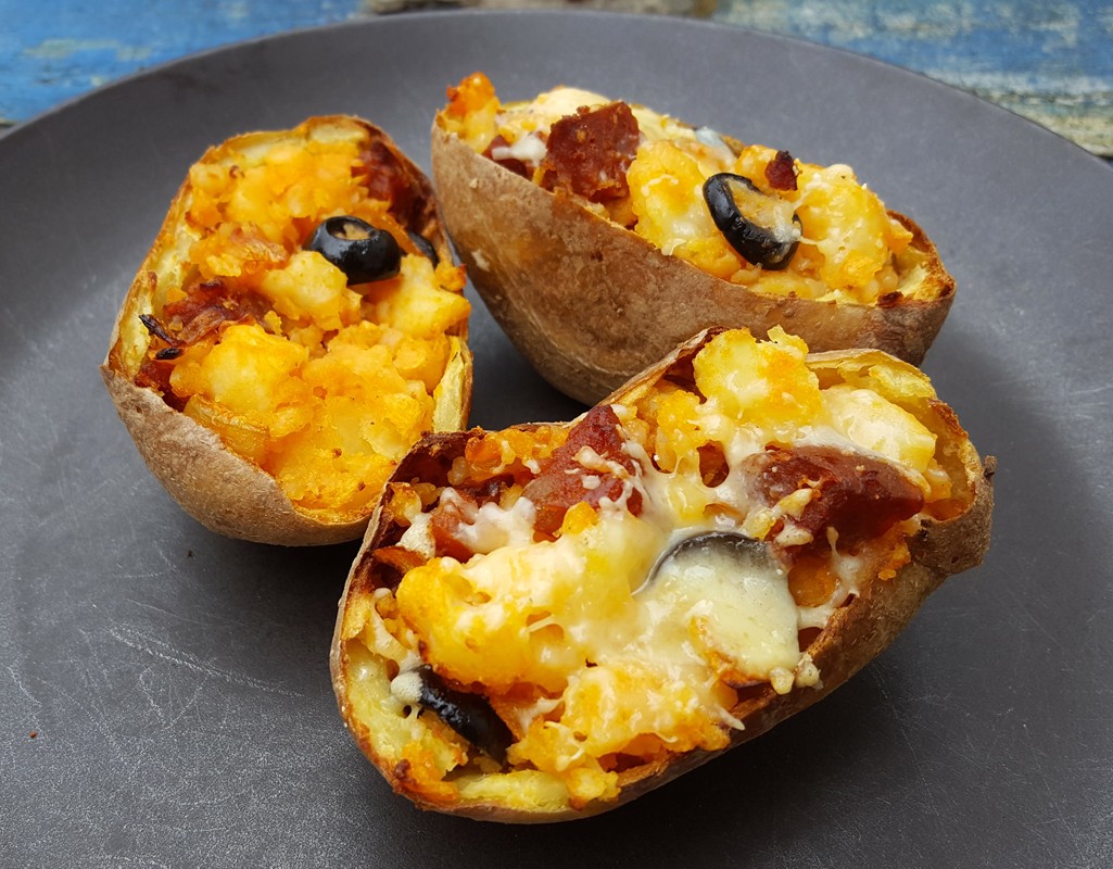 Chorizo loaded potato skins