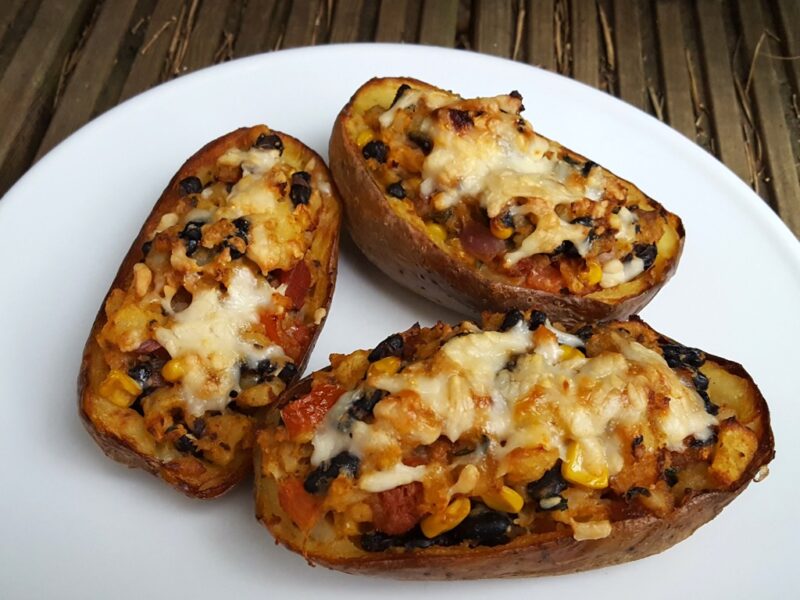 Mexican-style loaded potato skins