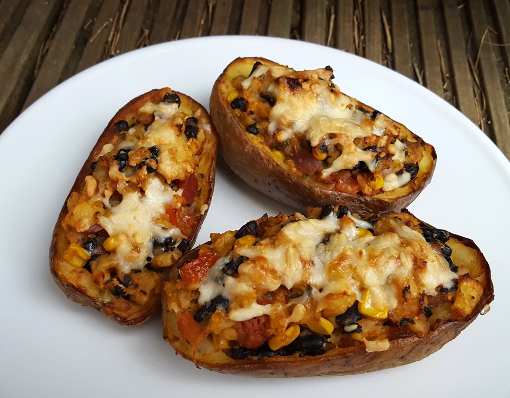 Mexican-style loaded potato skins