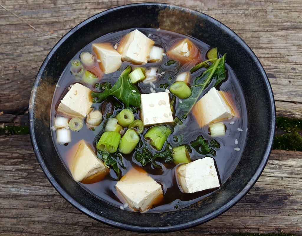 Miso and kale soup