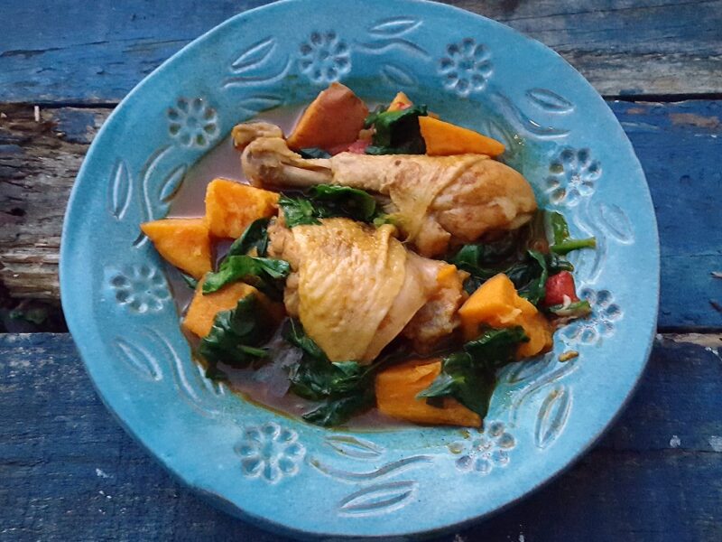 Spiced chicken and sweet potato stew