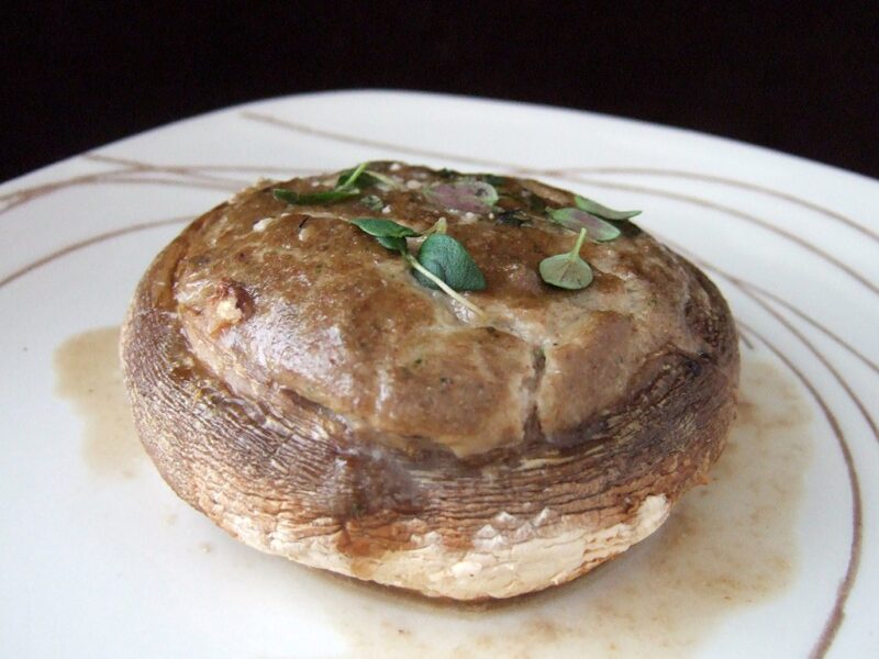 Stilton & walnut stuffed mushrooms