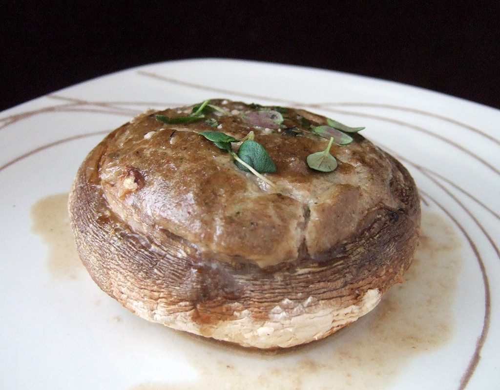 Stilton & walnut stuffed mushrooms