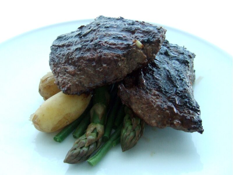 Zesty grilled venison steak