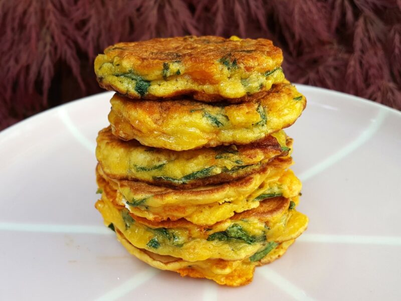 Chorizo & spinach fritters