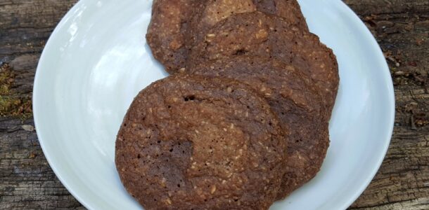 Coconut, oat and cocoa pancakes