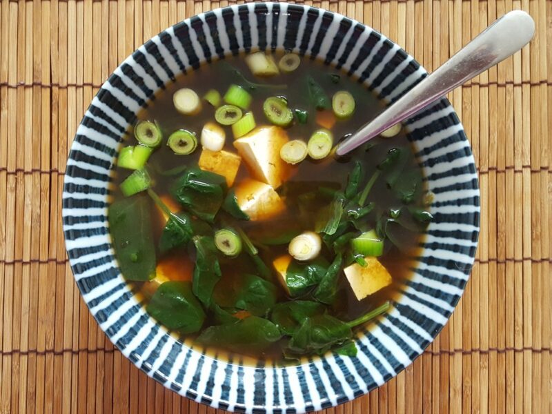 Miso and spinach soup