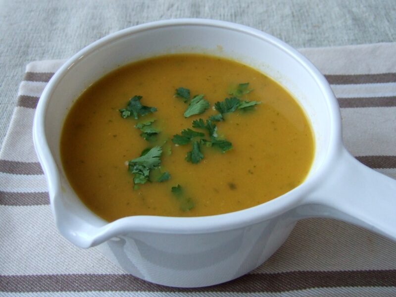 Spiced carrot and coriander soup