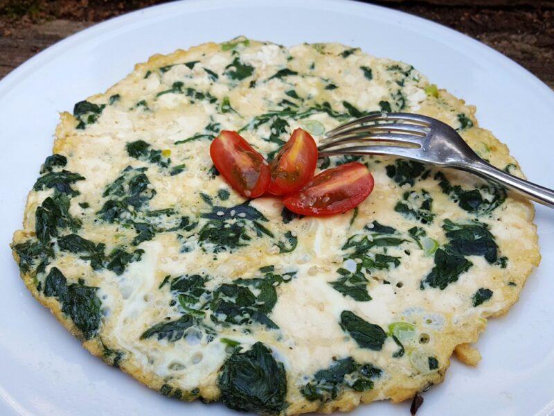 Tofu and spinach omelette