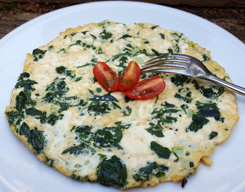 Tofu and spinach omelette