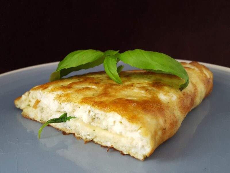 Tofu and mackerel omelette