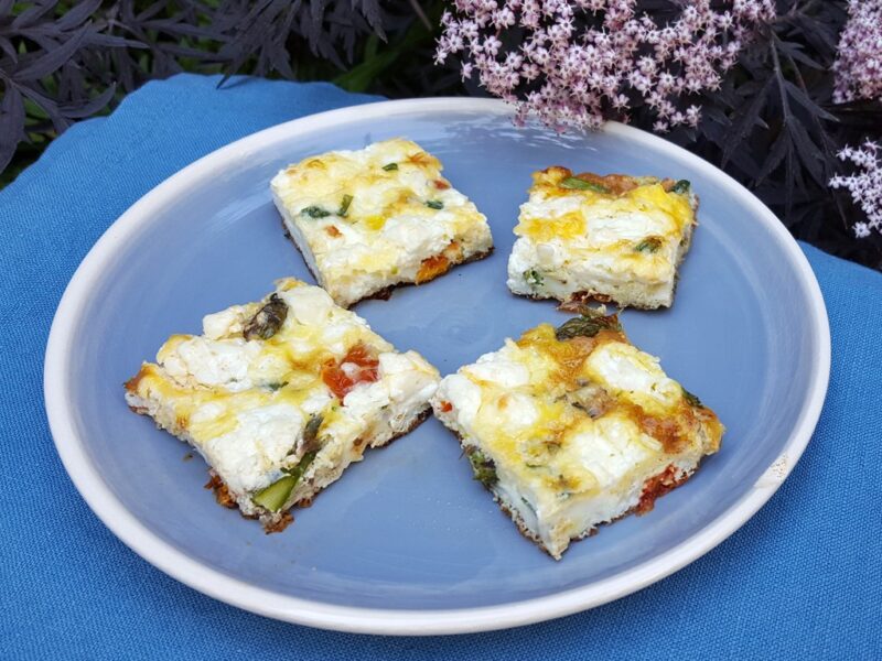 Asparagus and tomato frittata